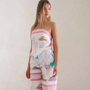 Sabo Skirt Pink and White Crop Top